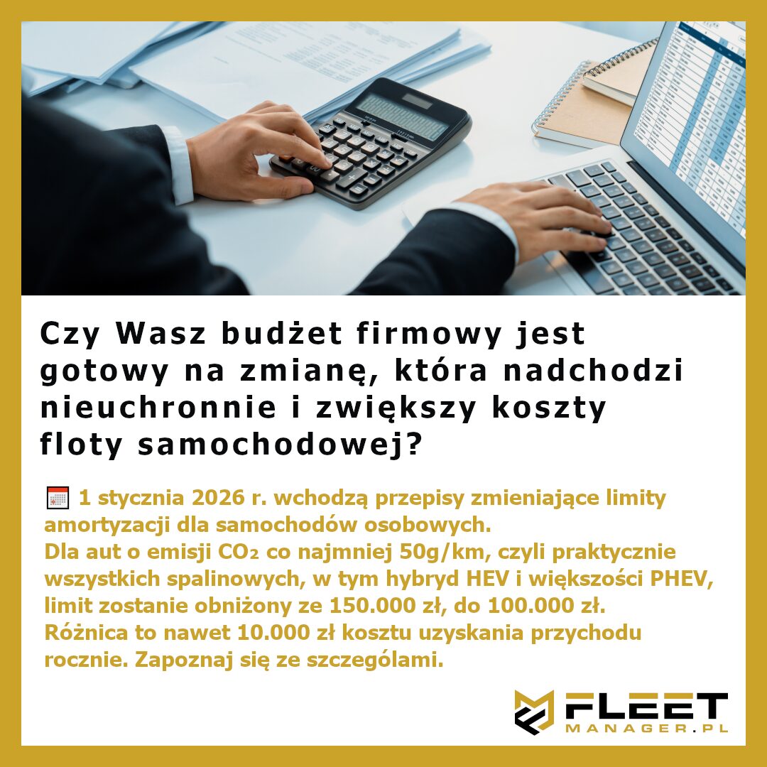 Zmiany w ustawie o amortyzacji samochodów osobowych. FleetManager.PL Zarządzanie Flotami